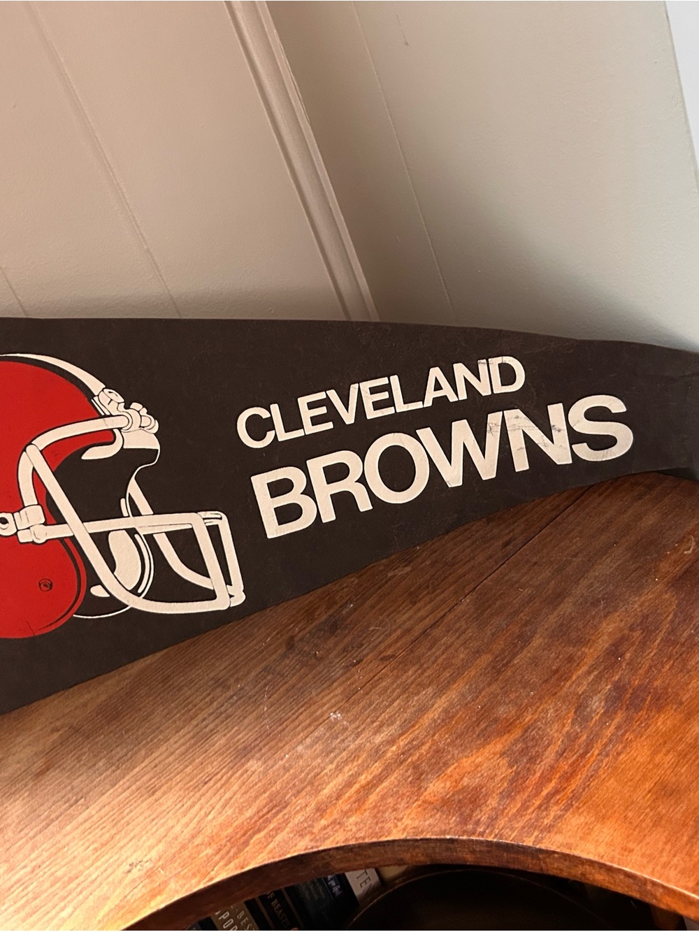 Vintage (1980s estimate) Cleveland Brown's Pennant Flag